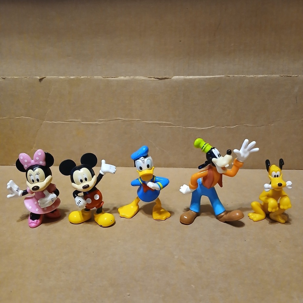 Disney Mini Figure Set Mickey Minnie Mouse Donald Duck Goofy Pluto 3" Toy Lot